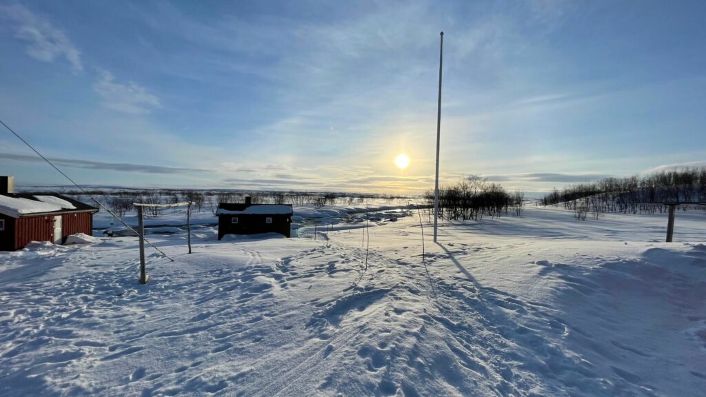 Snowy farmland